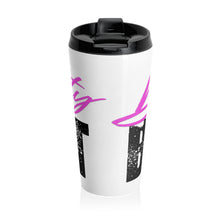Load image into Gallery viewer, White LOGO Stainless Steel Travel Mug