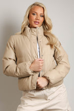 Load image into Gallery viewer, PU Leather Cropped Puffer Coat