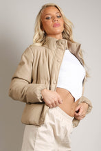 Load image into Gallery viewer, PU Leather Cropped Puffer Coat
