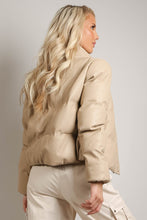 Load image into Gallery viewer, PU Leather Cropped Puffer Coat
